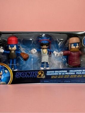 2022 Jakks Sonic The Hedgehog 2 Movie Articulated Figures Box Set Baseball New